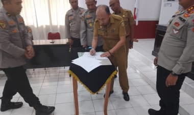 Polres Buton Lakukan Giat Penandatanganan MoU Penerimaan Terpadu Anggota Polri T.A 2023