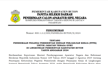 Seleksi PPPK Pemkab Buton: 351 Formasi Guru Sudah Tersedia