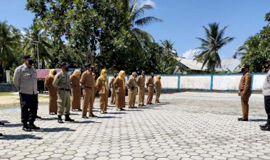 Bangun Sinergitas dan Kerjasama Jajaran Polsek  dan Kecamatan Wabula Gelar Apel Bersama
