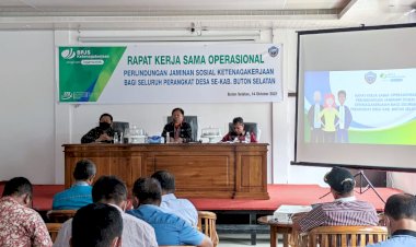 BPJS ketenagakerjaan Baubau Gelar KSO Bersama Pemkab Busel dan Kepala Desa