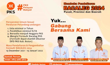 PKS Buton Buka Pendaftaran Bacaleg, Ini Syaratnya