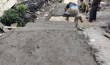 Pembangunan Rabat Beton Jalan Lingkungan Desa Holimombo Mulai Dikerjakan