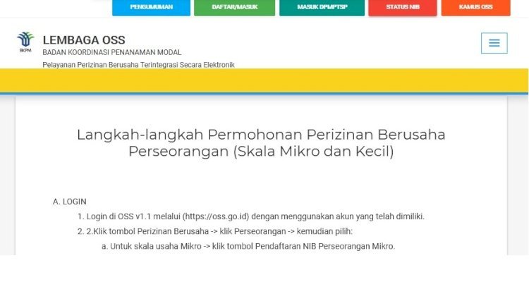 Cara Daftar UMKM Online Di OSS - ButonSatu